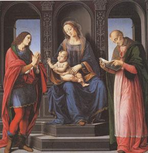 LORENZO DI CREDI The Virgin and child with st Julian and st Nicholas of Myra (mk05) Sweden oil painting art